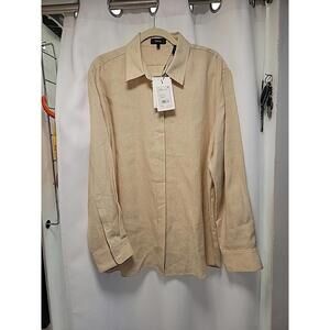 Theory Zack Classic Essential Linen Tint Button Down Shirt Men’s Size Large NWT